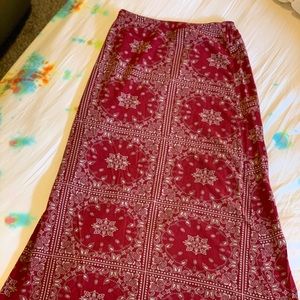 Red Boho Hippie Skirt